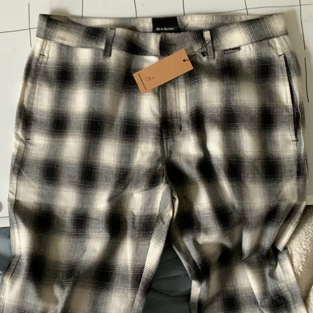 Brand new black and white plaid dress pants